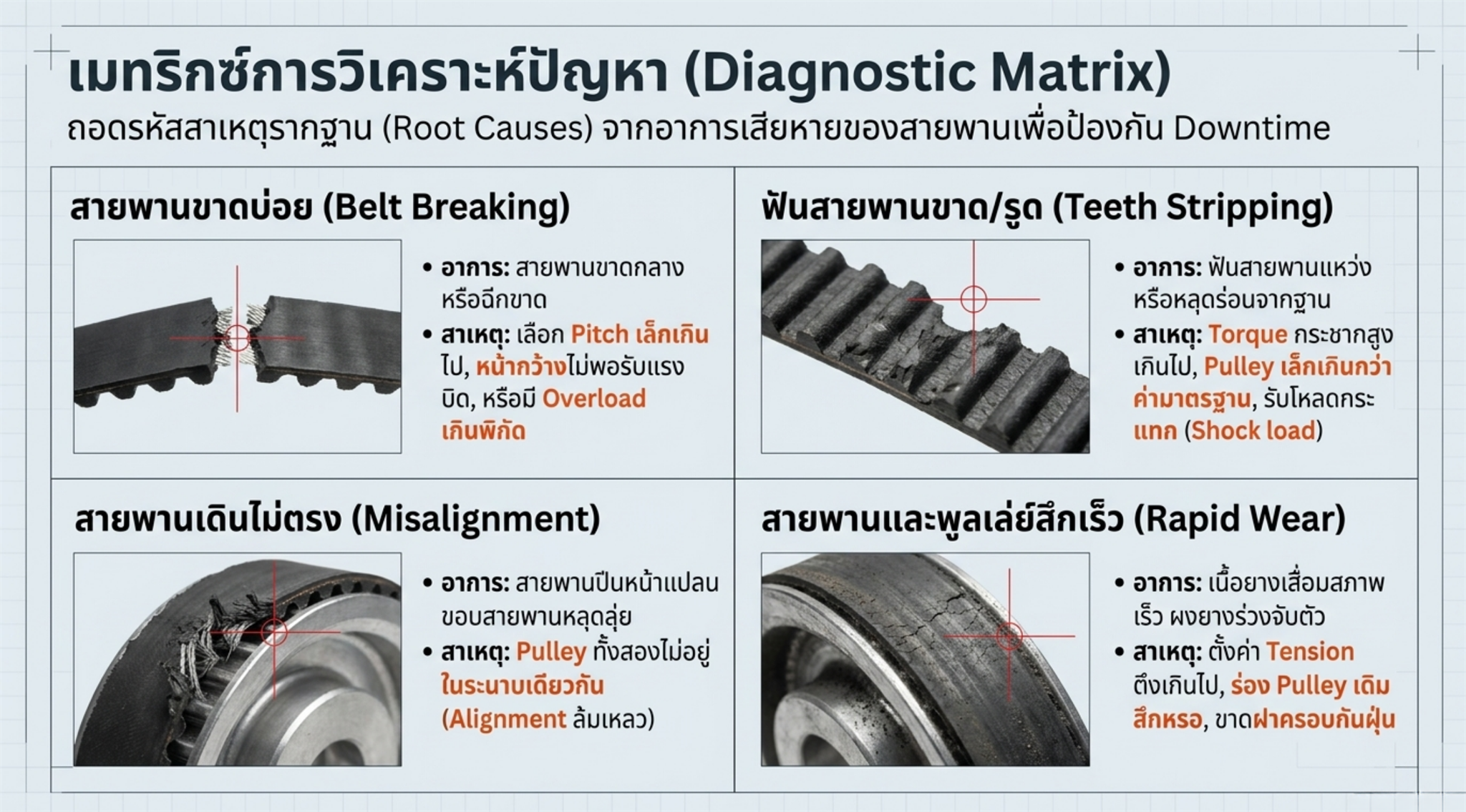 ปัญหาที่พบบ่อยในการเลือก Timing Belt