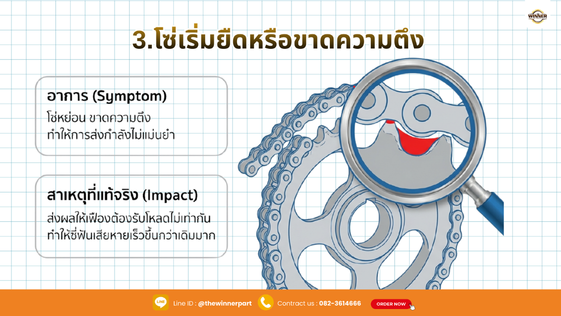 โซ่ไม่ขยับตรงตามจังหวะ