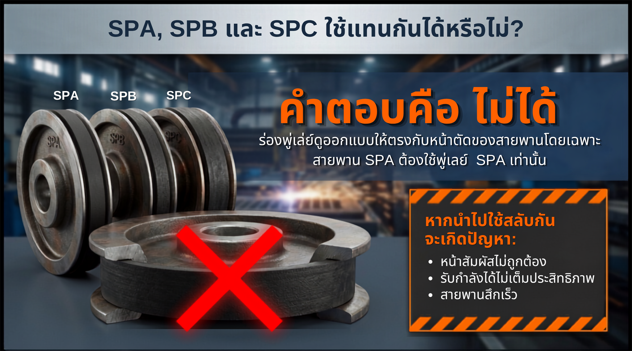 SPA SPB SPC ใช้แทนกันไม่ได้