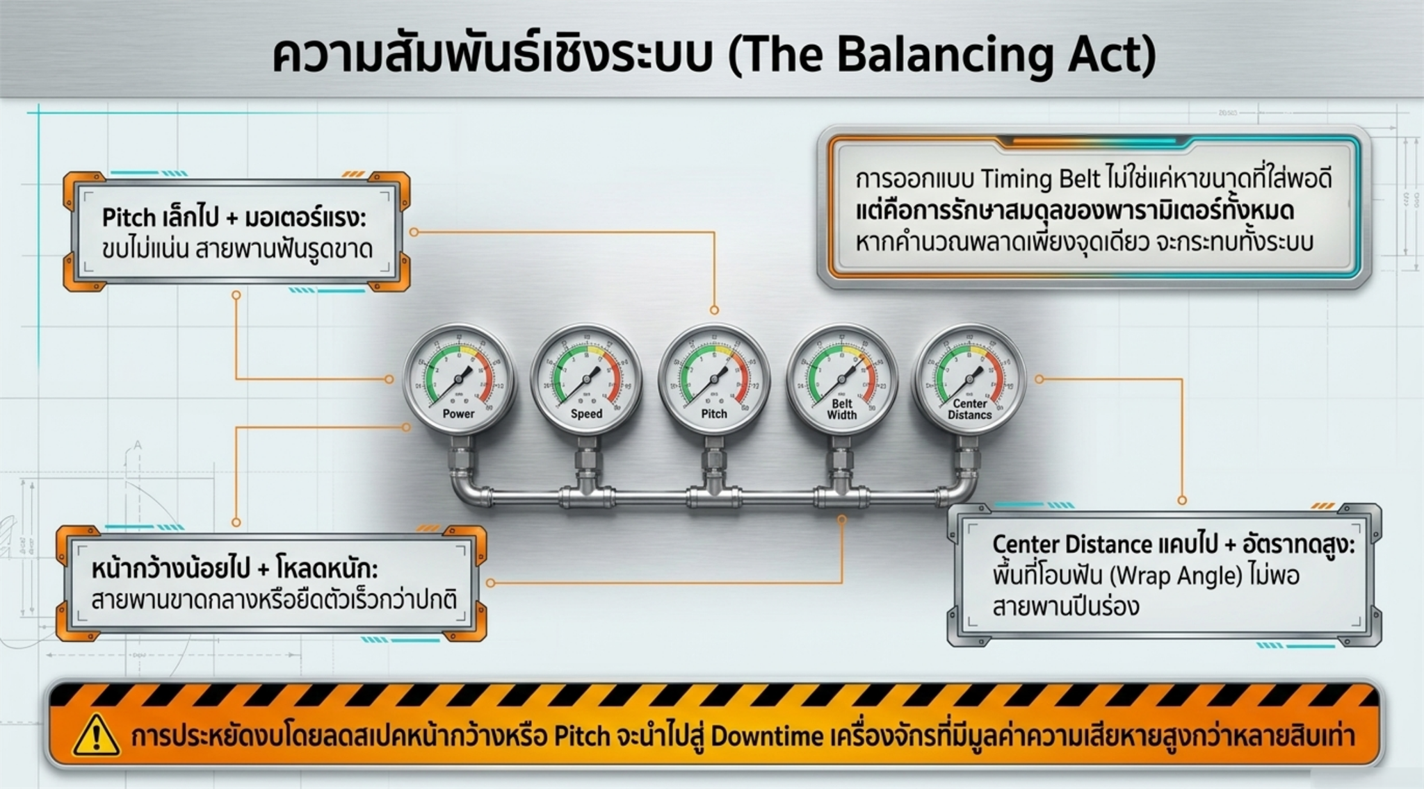 ความสัมพันธ์ทั้งระบบ Timing Pulley และ Timing Belt