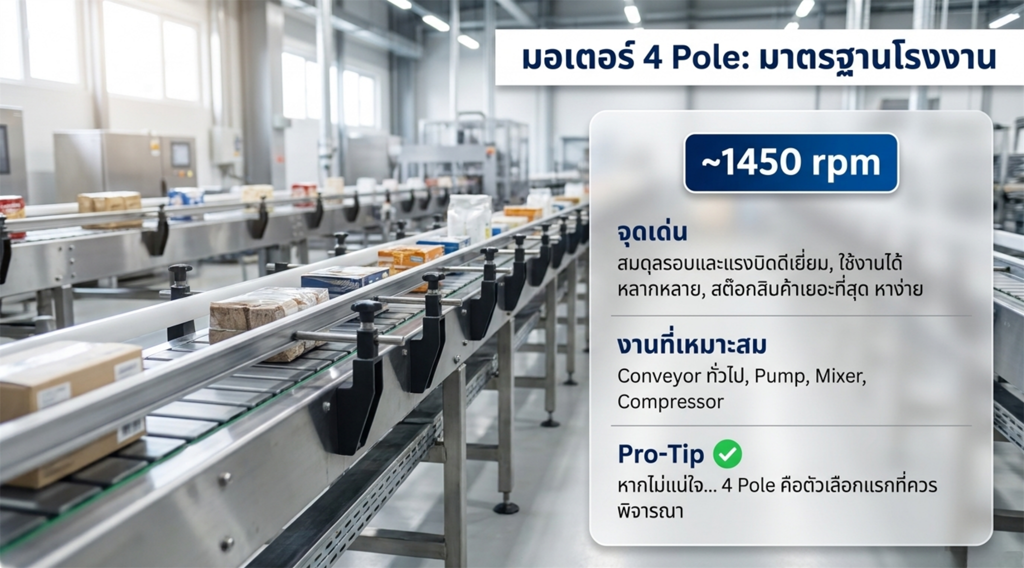 มอเตอร์ 4 Pole มาตรฐานโรงงาน