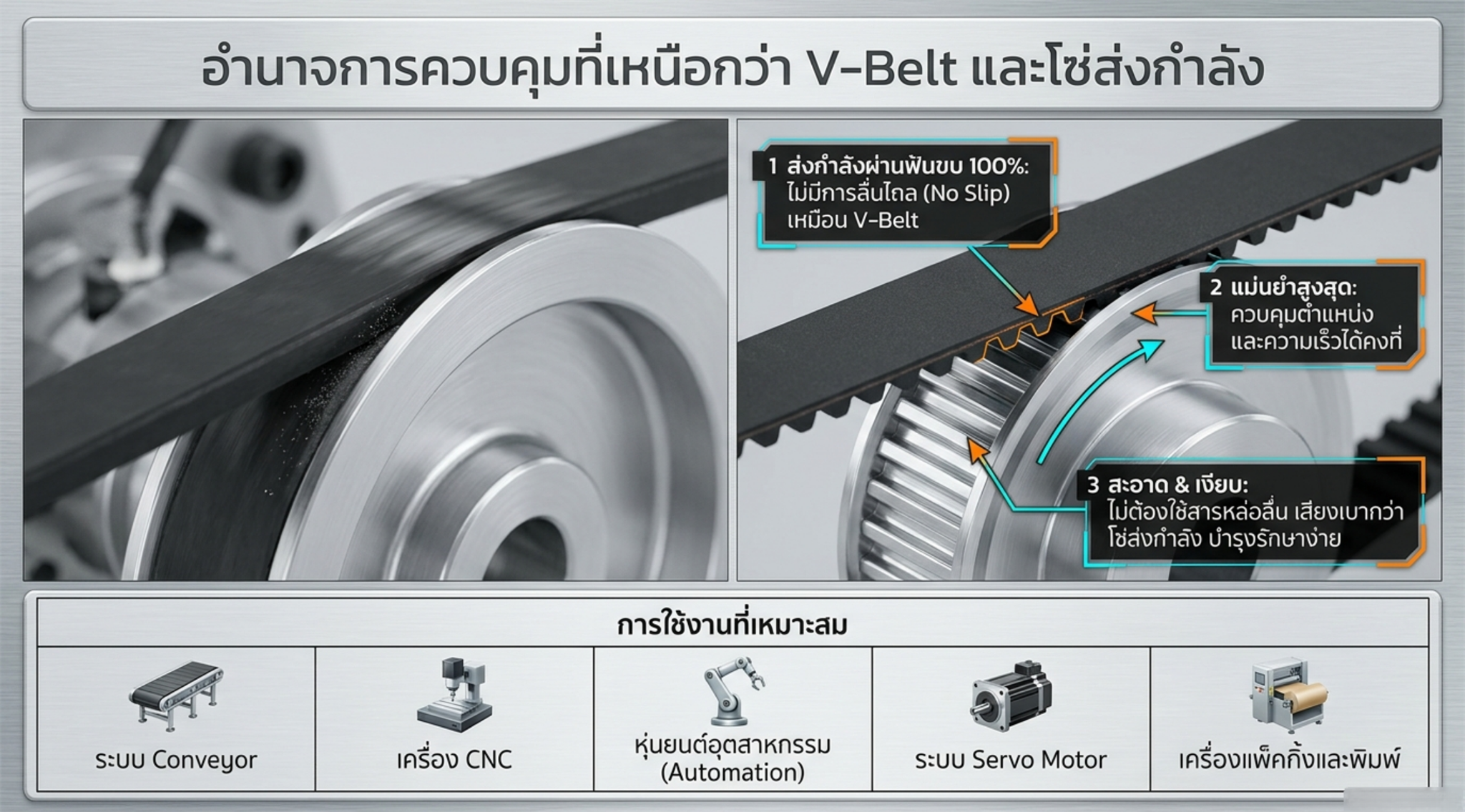 ข้อดีของระบบ Timing Pulley
