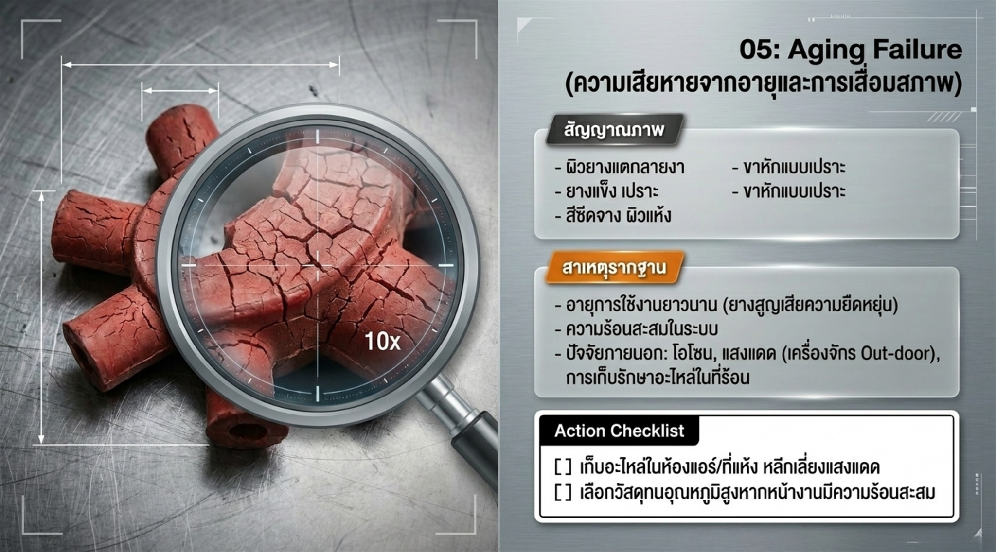 Aging Failure ความเสียหายจากอายุการใช้งานของยาง
