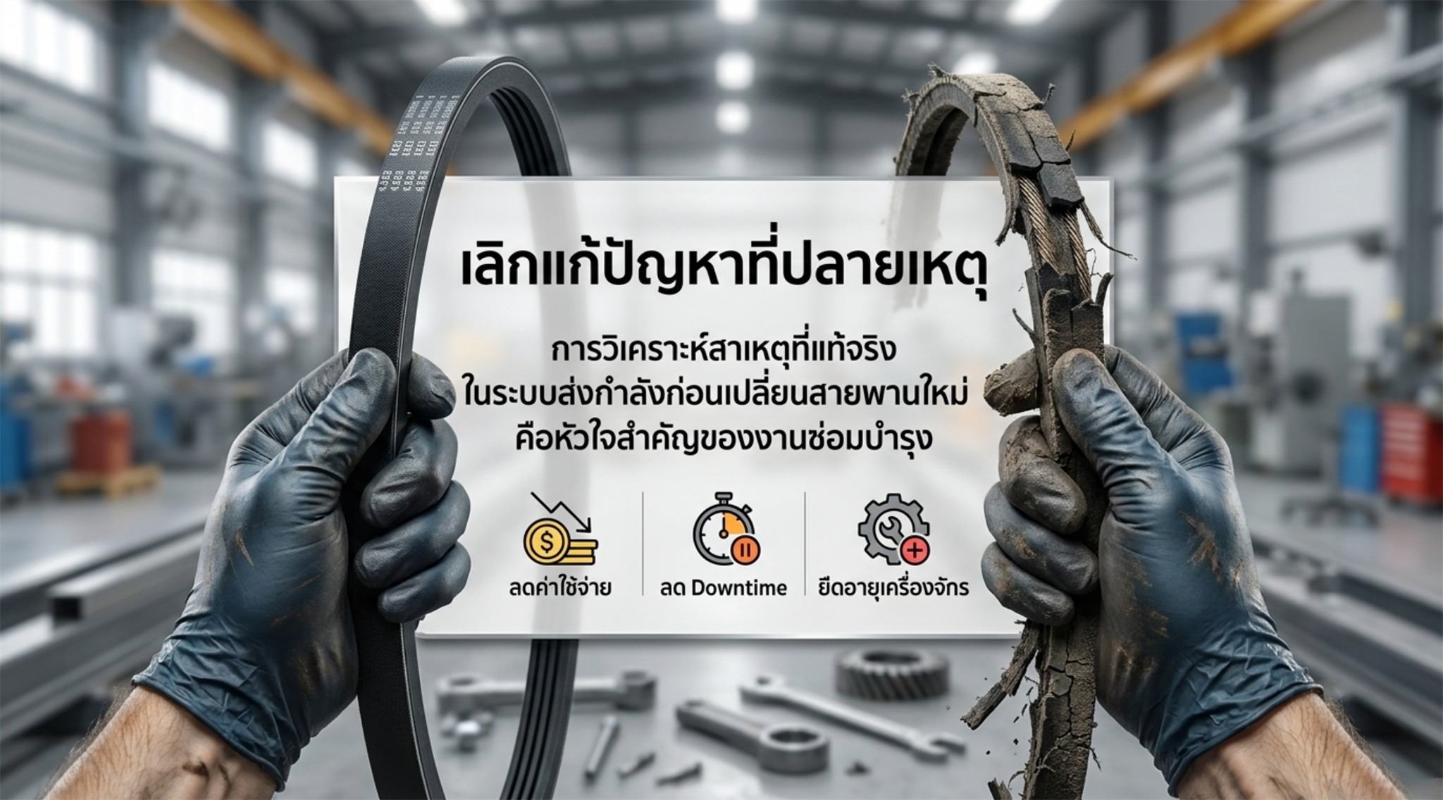 เลิกแก้ปัญหาที่ปลายเหตุ วิเคราะห์ต้นเหตุสายพานเสียหาย