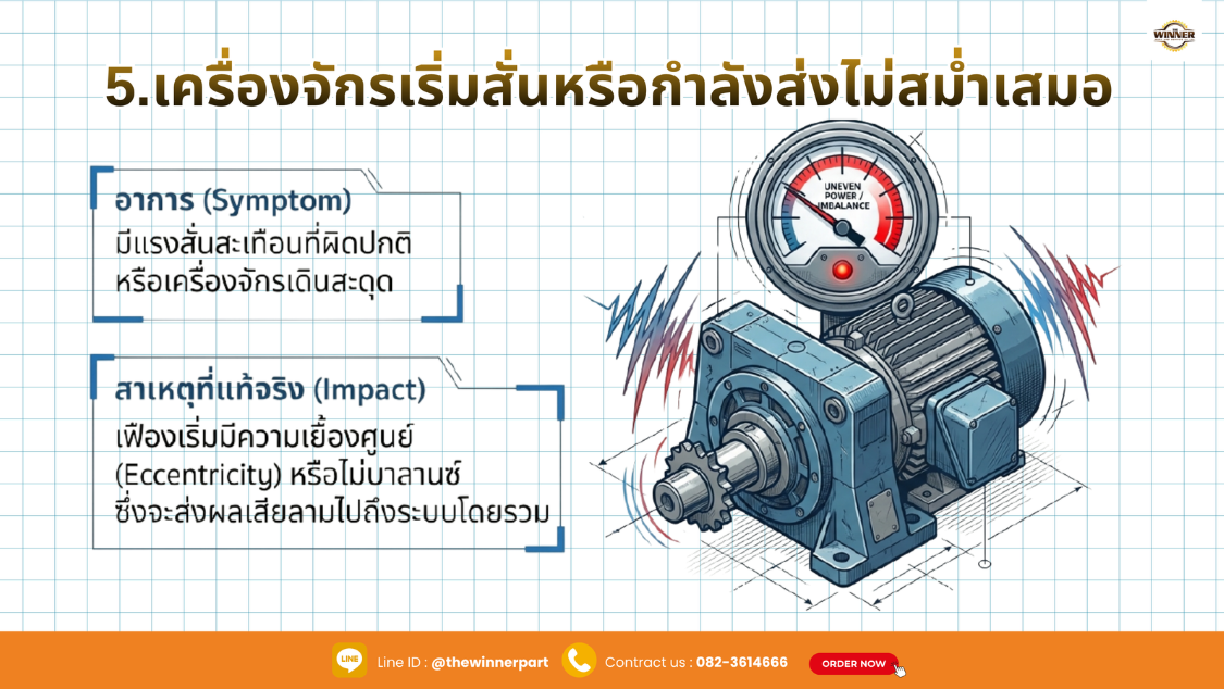 เครื่องจักรเริ่มส่งกำลังขับไม่สม่ำเสมอ