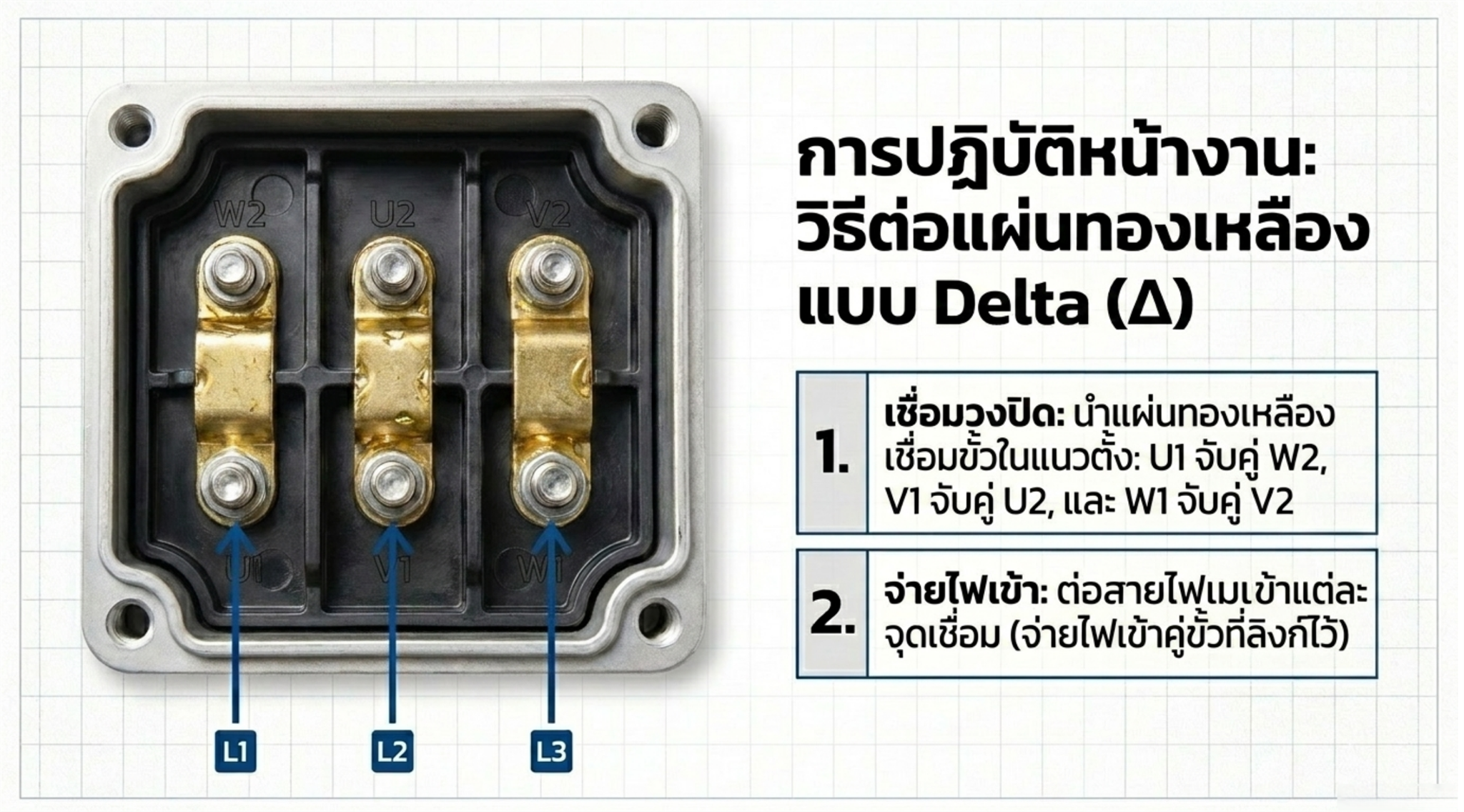 วิธีต่อแผ่นทองเหลืองแบบ Delta